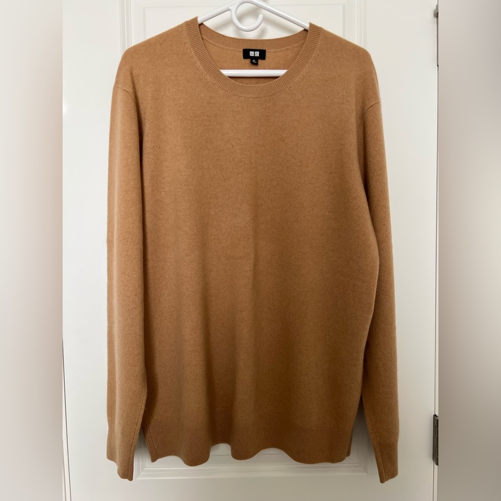Uniqlo Tan Cashmere Crewneck Sweater